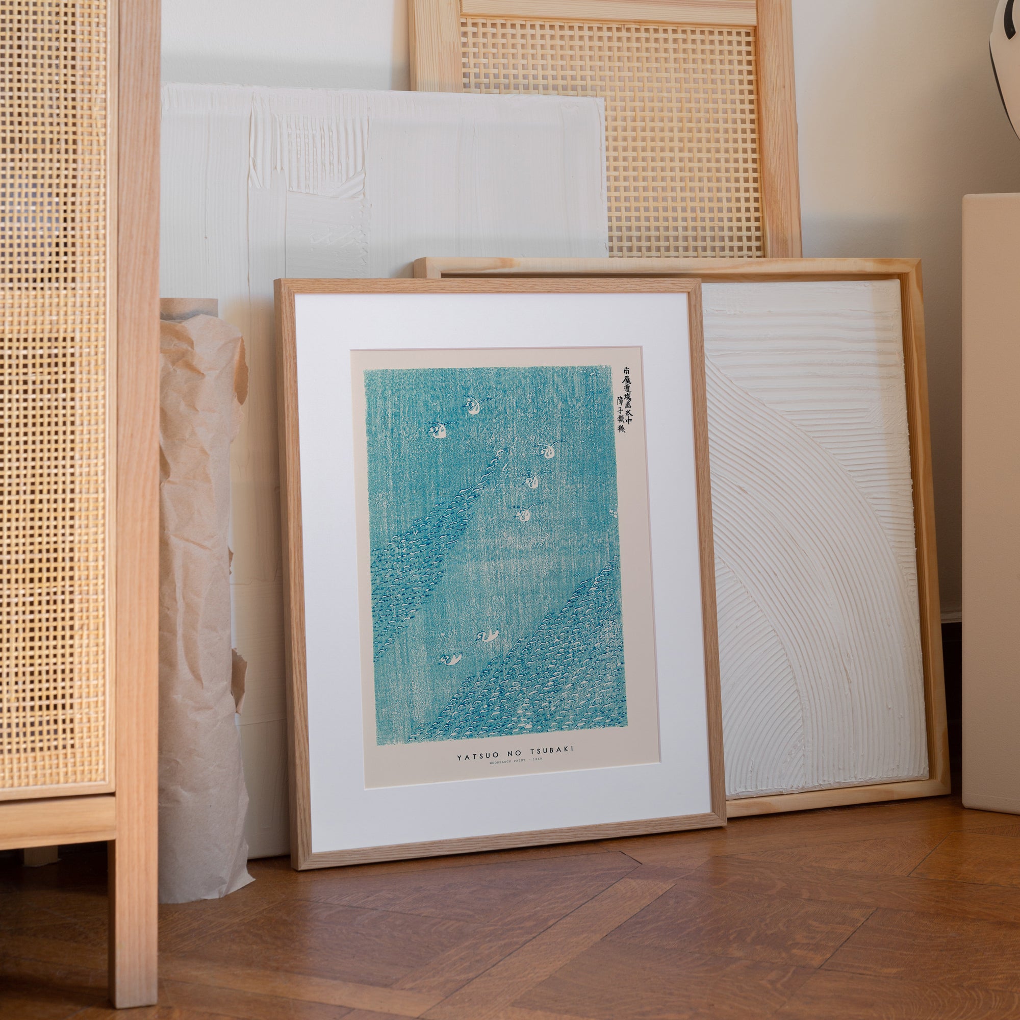 PSTR Studio x Japandi plakat - Yatsuo no tsubaki woodblock print i